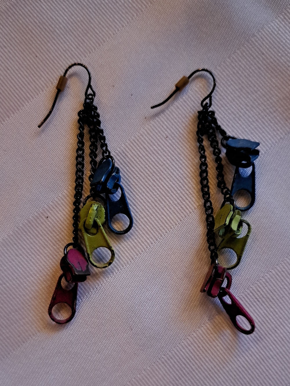 Dangle Chain Earrings with Multicolor Pull-Tab Charms